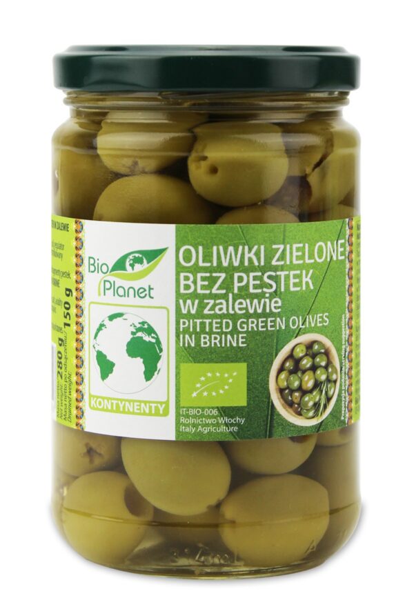 Oliwki zielone bez pestek w zalewie BIO 280 g (150 g) — Bio Planet