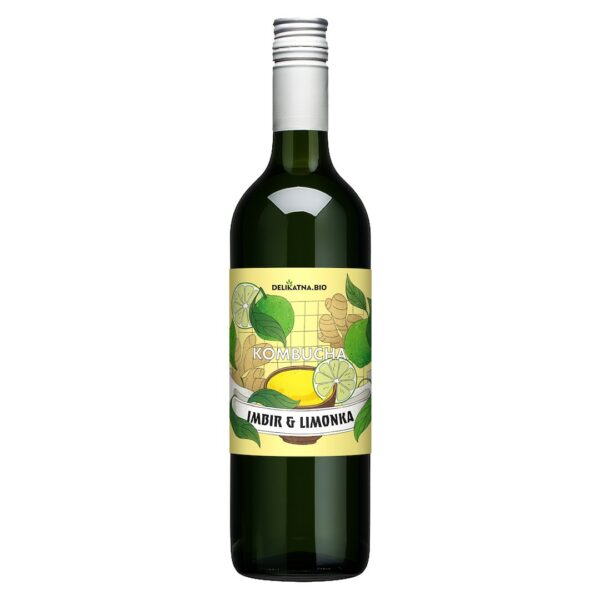 Kombucha o smaku imbiru i limonki BIO 750 ml — Delikatna