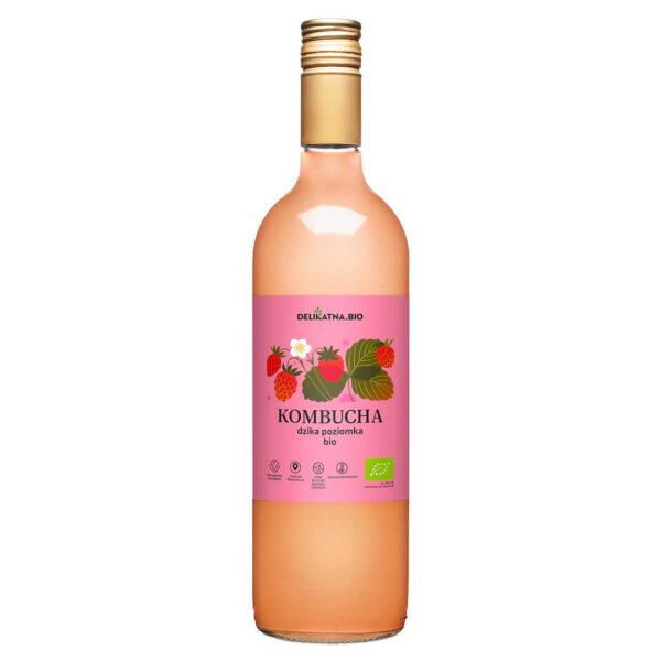 Kombucha poziomkowa BIO 750 ml — Delikatna