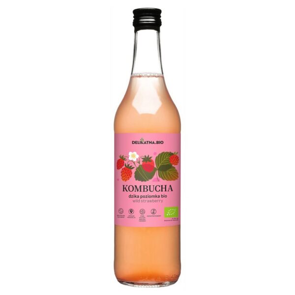 Kombucha o smaku dzikiej poziomki BIO 500 ml — Delikatna