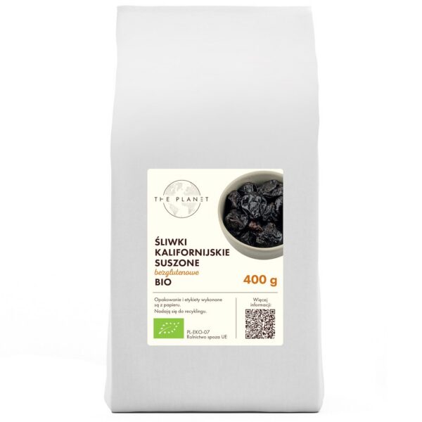 Śliwki kalifornijskie suszone bezglutenowe BIO 400 g — The Planet