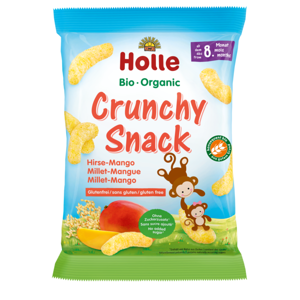 Chrupki jaglane o smaku mango bez dodatku cukrów bezglutenowe od 8 miesiąca BIO 25 g — Holle