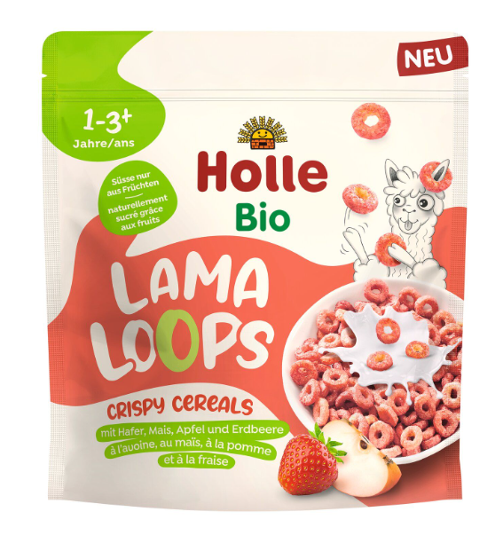 Kółka zbożowe jabłkowo-truskawkowa lama bez dodatku cukrów od 1 roku BIO 125 g — Holle