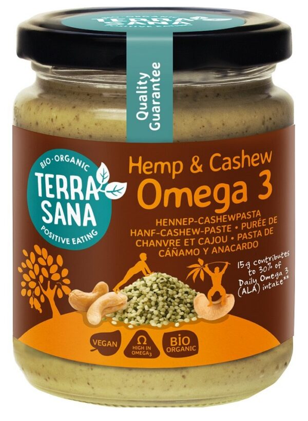 Krem omega-3 z orzechów nerkowca i nasion konopi BIO 250 g — Terrasana