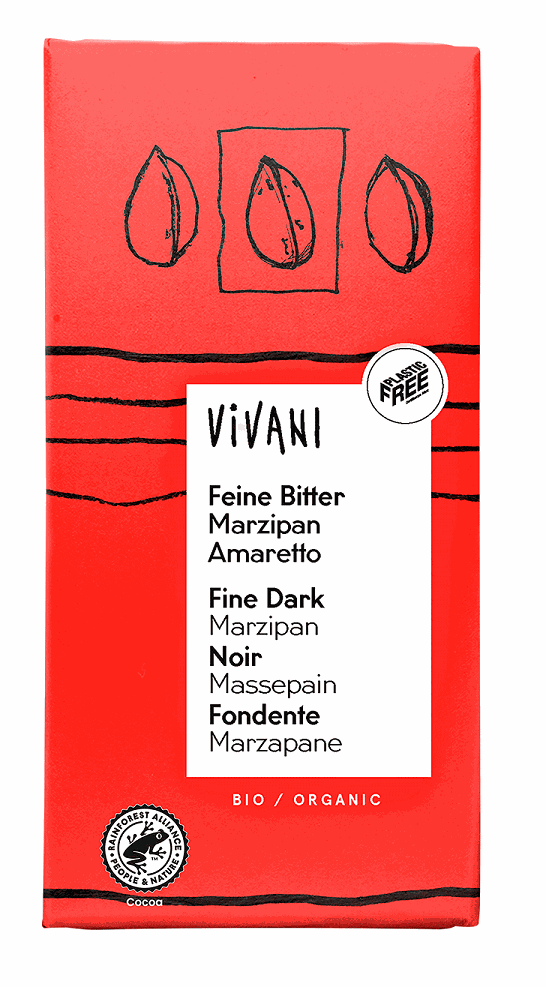 Czekolada gorzka z nadzieniem marcepan-amaretto BIO 100 g — Vivani