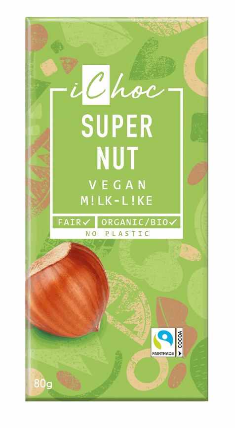 Tabliczka kakaowa z orzechami laskowymi Fair Trade BIO 80 g — Ichoc