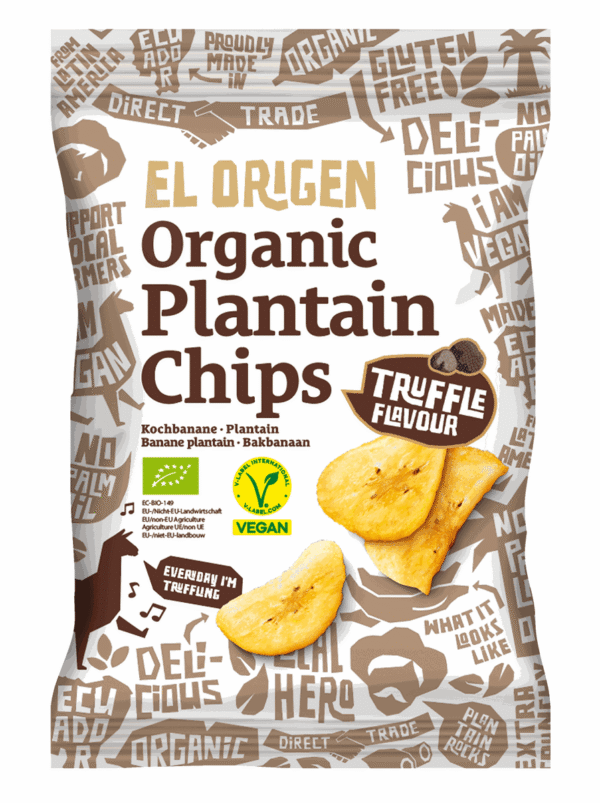 Chipsy z plantana o smaku trufli bezglutenowe BIO 80 g — El Origen