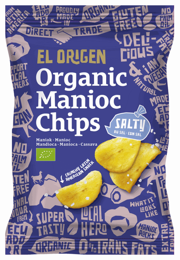 Chipsy z manioku solone bezglutenowe BIO 60 g — El Origen
