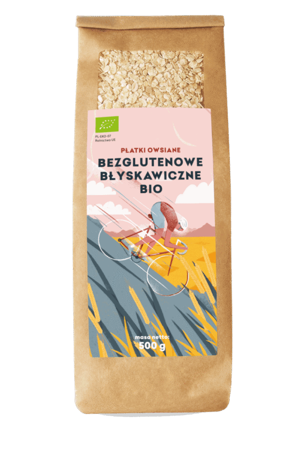 Płatki owsiane błyskawiczne bezglutenowe BIO 500 g — Pięć Przemian