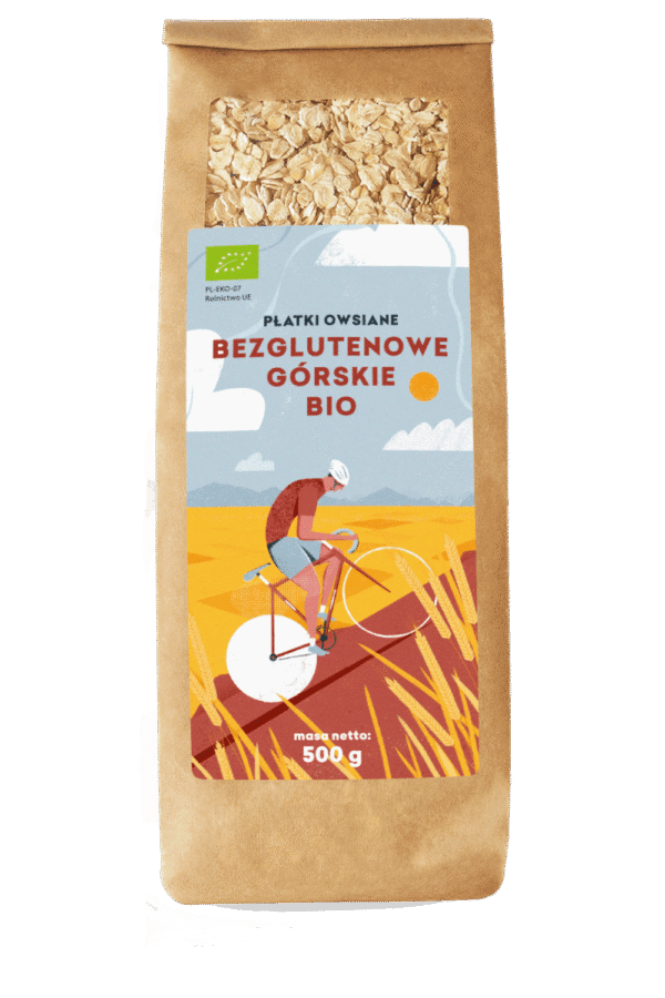 Płatki owsiane górskie bezglutenowe BIO 500 g — Pięć Przemian